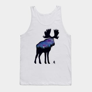 Forest Sky Hipster Moose Tank Top